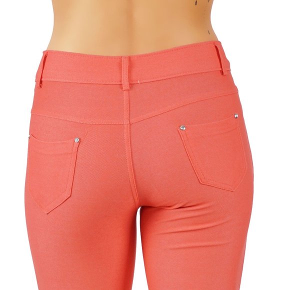 Jean Look Cotton Blend Jeggings Tights Slimming - Picture 4 of 6